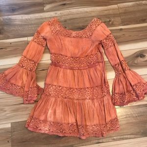 Free People crochet and gauze dress